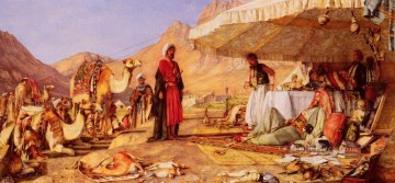 Desert Painting - A Frank Encampment In The Desert Of Mount Sinai Oriental John Frederick Lewis